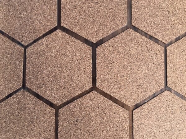 Kork-Pads in Hexagon-Struktur